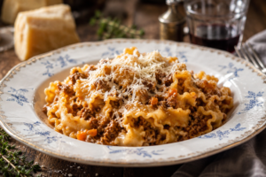 cremige Bolognesesauce mit Bandnudeln